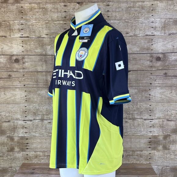 Manchester City Size XXL 24’ 25’ Away kit Jersey Blue and Yellow Puma New - Picture 3 of 15